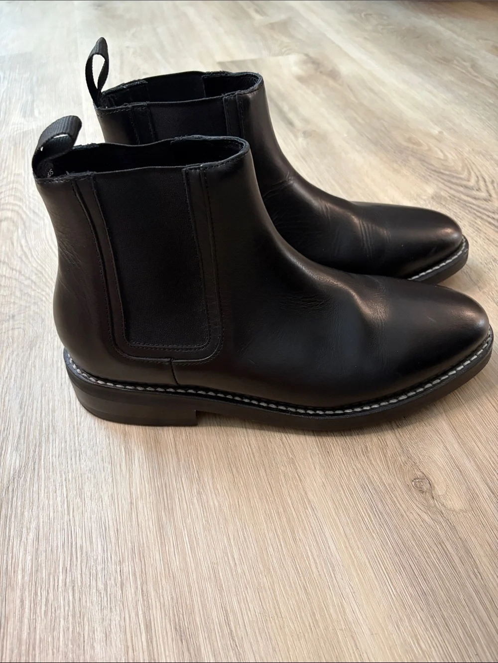 Thursday Boot Co Mens Duke Chelsea Black Leather Boots Size 10 handmade classic